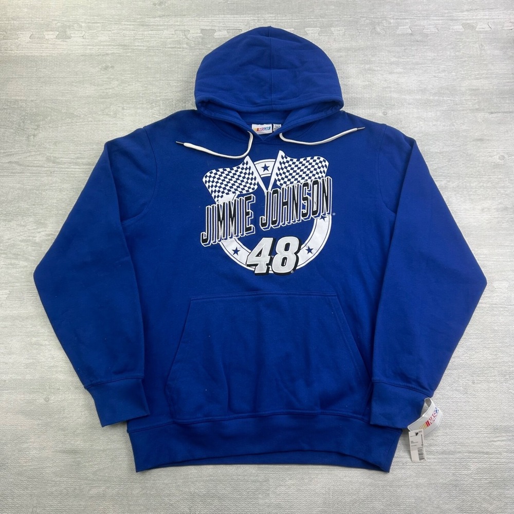 Vintage Jimmie Johnson Sweatshirt Size XL Blue Nascar Hoodie 48 Racing BRAND NEW